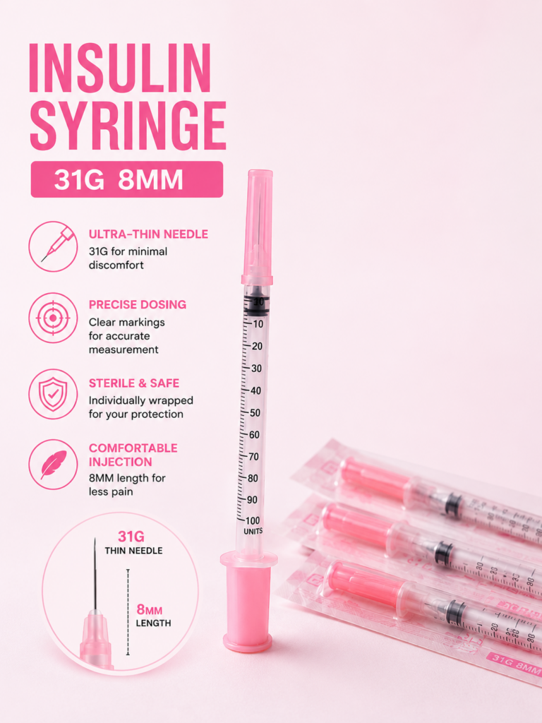 PINK INSULIN SYRINGE 31G 8MM