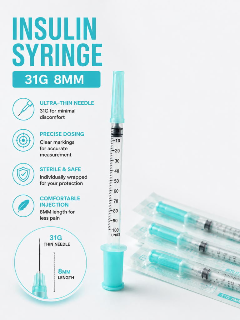 TIFANNY BLUE INSULIN SYRINGE 31G 8MM